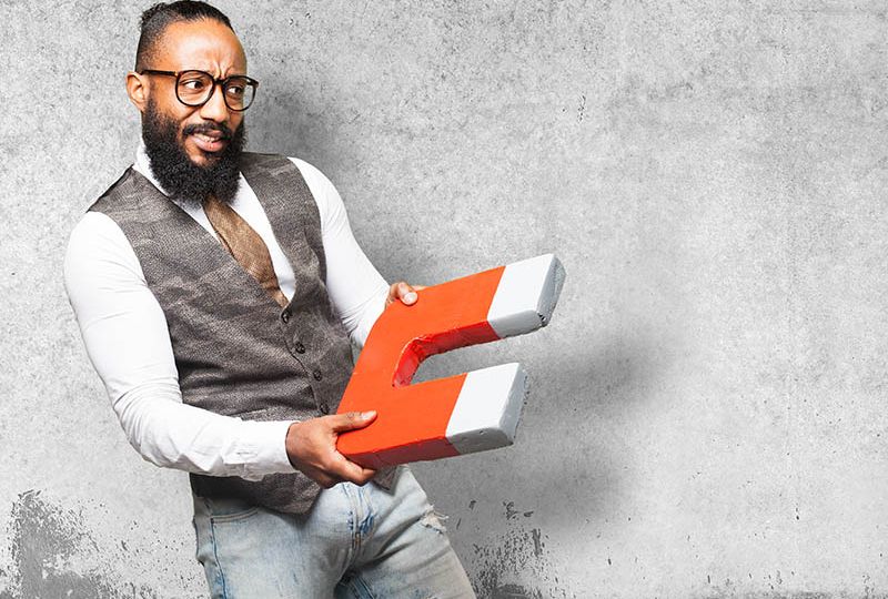 cool black man with a magnet